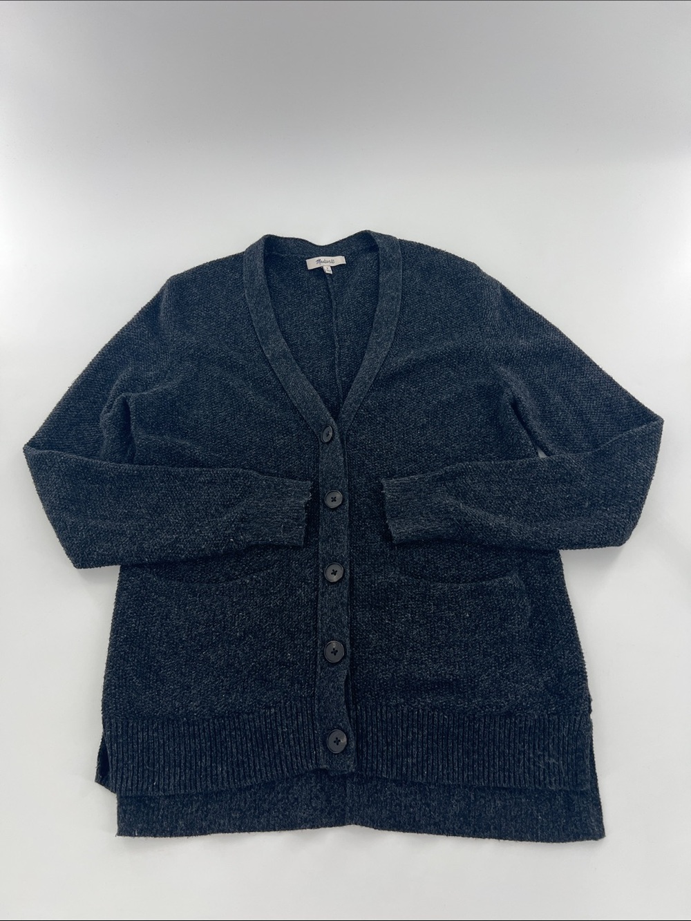 Madewell Cozy Black Women's Button-Front Cardigan Sweater GrandpaCore Neutral S